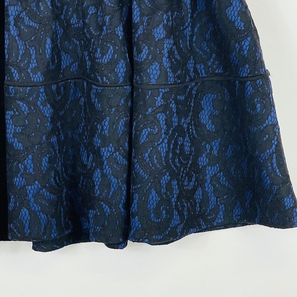 Hazel Lace Fit Flare Dress Womens Small Blue Black Gothic Chic Dark Romance Edgy - Picture 7 of 9